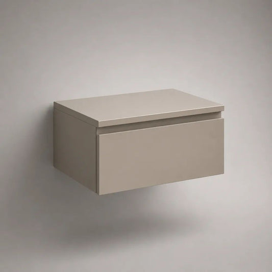 Wand-Schminktisch aus MDF mit Schublade, rechteckig, Taupe, 60 × 40 × 30 cm